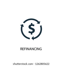 Refinancing Icon. Simple Element Illustration. Refinancing Concept Symbol Design. Can Be Used For Web And Mobile.