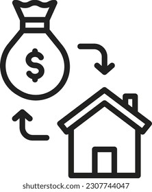 Refinancing icon vector image. Suitable for mobile application web application and print media.