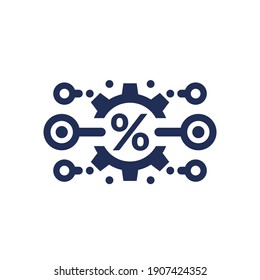 refinancing, interest rate cut icon on white