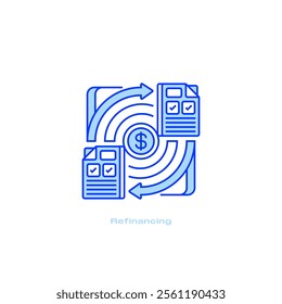 Refinancing Line Icon. linear style sign for mobile concept and web design. Outline vector icon.