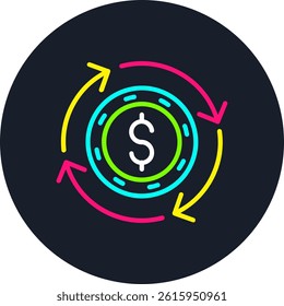 Refinancing Line Multi Colour Circle