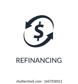 Refinancing. Simple vector icon isolated on white background.