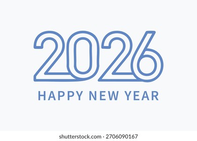 Ein raffiniertes Kalligrafiedesign 2026, das elegante Schrift und moderne Ziffern für Neujahrsgrüße und -drucke kombiniert