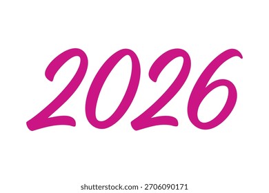 Un diseño de caligrafía refinado de 2026 que combina escritura elegante y números modernos para saludos e impresiones del Año Nuevo