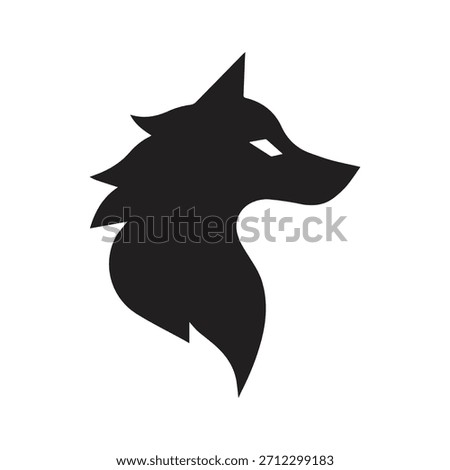 Refined Abstract Wolf Emblem Designed Using Clean Fluid Lines
