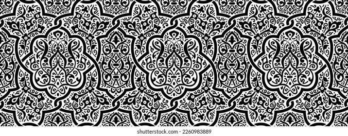 Refined arabic ornament. Seamless background. Illustration for the theme of Ramadan.