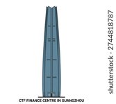 A refined architectural illustration of Ping An Finance Center symbolizing financial strength and innovation, perfect for corporate branding, business presentations, travel marketing, and skyline décor.