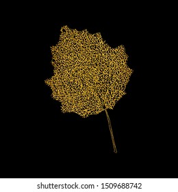 Refined aspen leaf in a gold frame