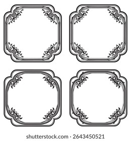 Refined and Bold Vintage Decorative Floral Border Vector Collection
