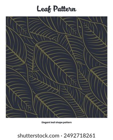 Refined Botanical Pattern Delicate Green Leaf Outlines on a Deep Teal Background