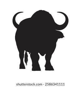 Refined Buffalo Silhouette for Professional and Commercial Use - Buffalo Vector - Buffalo Illustration
