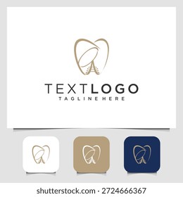 Un logotipo de Vector dental refinado con un contorno de diente estilizado que incorpora una forma de implante dentro de él. La línea de líneas elegante y la forma equilibrada transmiten precisión, bienestar oral y cuidado profesional