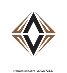 Ein raffiniertes Diamond Frame Monogram mit moderner minimaler Eleganz. Perfekt für Luxusmarken, die eine saubere, zeitlose und erstklassige Identität für Print- und Digital-Branding suchen.