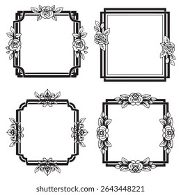 Refined and Elegant Vintage Decorative Floral Frames Vector Set Packs
