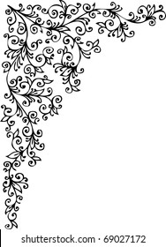 Refined Floral vignette 336 Eau-forte decorative background texture vector illustration EPS-8