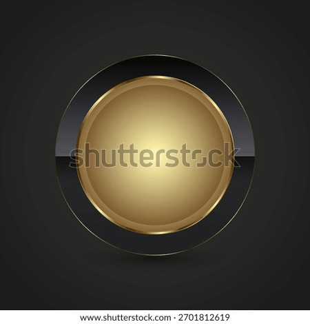 A refined gold web element exuding wealth and exclusivity, ideal for high-end websites or apps vector on dark gradient background