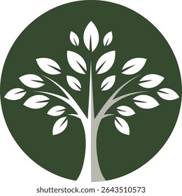 A refined illustration of a tree within a circular design symbolizing nature growth and sustainability. This logo is perfect for environmental organizations eco-friendly brands.