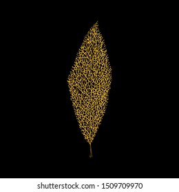 Refined Laurel Leaf Gold Overlay