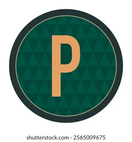 A refined letter P logo with dark green tones and gold geometric accents. Great for luxurious branding, creative projects, or sophisticated graphic designs