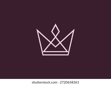 A refined line crown logo using simple strokes and symmetry, conveying authority, prestige, and leadership in a modern minimalist form