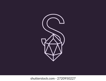 Un logotipo de línea refinada que combina la letra S con facetas de gemas, expresando lujo, claridad e identidad de marca premium a través de una geometría limpia