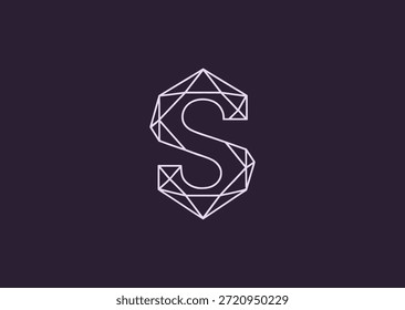 Un logotipo de línea refinada que combina la letra S con facetas de gemas, expresando lujo, claridad e identidad de marca premium a través de una geometría limpia