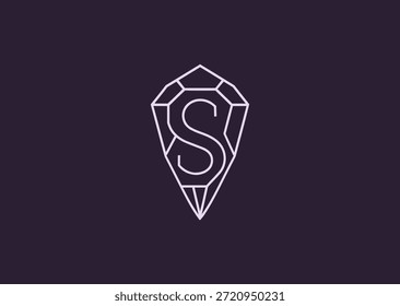 Un logotipo de línea refinada que combina la letra S con facetas de gemas, expresando lujo, claridad e identidad de marca premium a través de una geometría limpia