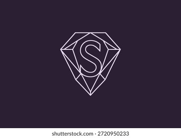 Un logotipo de línea refinada que combina la letra S con facetas de gemas, expresando lujo, claridad e identidad de marca premium a través de una geometría limpia