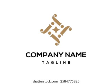 Refined logo design with floral inspired abstract elements