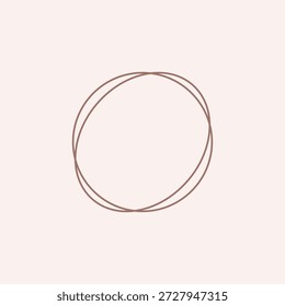 Ein raffiniertes, neo-minimalistisches Design mit zwei überlappenden, handskizzierten organischen Kreisen in erdigen Terrakottatönen.
