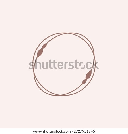A refined, neo-minimalist design featuring two overlapping, hand-sketched organic circles frame in earthy terracotta tones.