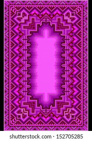 Refined oriental carpet in purple shades