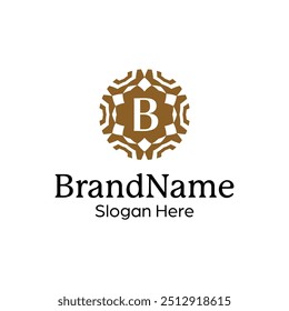 Refined Ornamental Logo Design Template for Upscale Enterprises