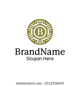 Refined Ornamental Logo Design Template for Upscale Enterprises