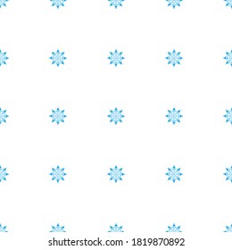 Refined seamless pattern of cute snowflakes on a white background. Winter elements in a flat style for cards, wrapping paper, fabric, wallpaper and more. Stock vector illustration for design