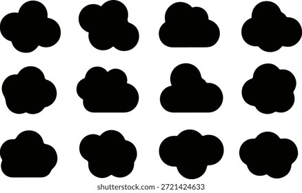 A refined set of soft organic black shapes with rounded contours and freeform silhouettes. Designed for minimal abstract compositions, modern visual systems, backgrounds, branding assets, and flexible vector-based graphic use.