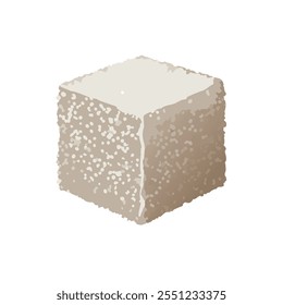 Cubo de açúcar refinado com textura detalhada, ideal para assar, cozinhar e adoçar