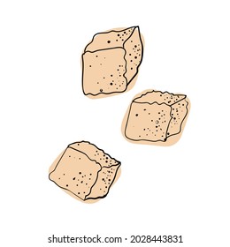 Cubos de azúcar refinados. Ilustración vectorial aislada en fondo blanco.