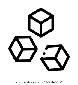 Refined Sugar Icon Vector. Outline Refined Sugar Sign. Isolated Contour Symbol Illustration