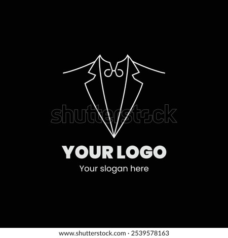 Refined Tailored Suit Logo Featuring Unique Collar Design"