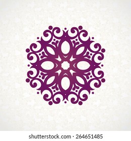 Refined vector monogram for design template. Elegant element for logo design, place for text. Ornamental pattern for wedding invitations and greeting cards. Traditional vintage floral decor.