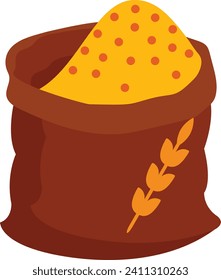 refined wheat flour sack isometric concept, Maida bag vector icon design, Bakery and Baker symbol food preparation and Kitchen Utensils sign, Recipe development stock illustration