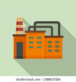 Refinery factory icon. Flat illustration of refinery factory vector icon for web design