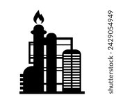 Refinery Flat Vector Icon. Oil and Gas Element Design