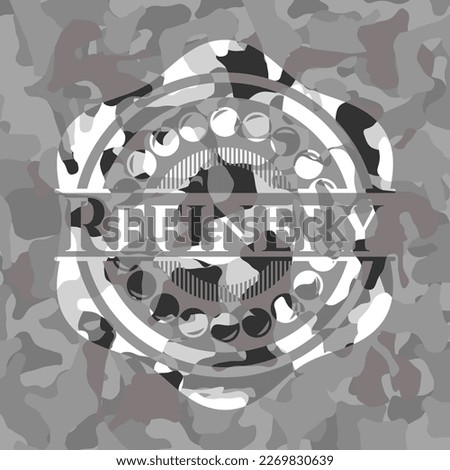 Refinery grey camo emblem. Vector Illustration. 