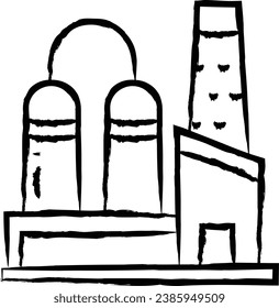 Refinery hand drawn vector illustration