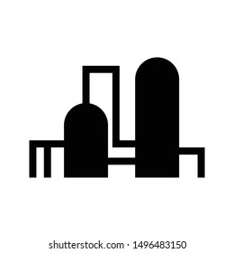 refinery icon black and isolated vector illustration
