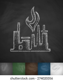 refinery icon. Hand drawn vector illustration. Chalkboard Design