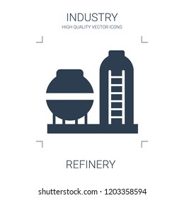 refinery icon. high quality filled refinery icon on white background. from industry collection flat trendy vector refinery symbol. use for web and mobile