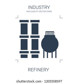 refinery icon. high quality filled refinery icon on white background. from industry collection flat trendy vector refinery symbol. use for web and mobile